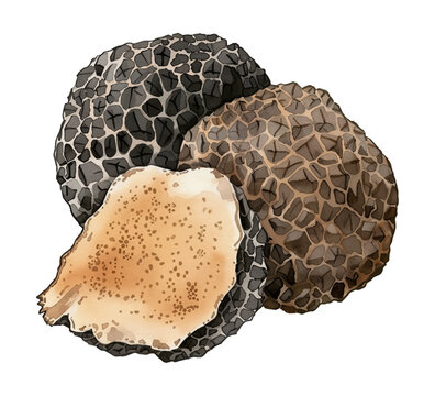 truffle watercolor digital painting good quality