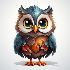 Fototapeta premium Watercolor Orion owl, clipart Illustration, Generative Ai