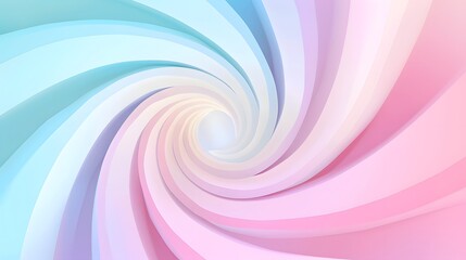 Hypnotic Spiral of Pastel Blue and Pink Hues, Abstract Digital Art Background with Smooth Color Transitions for Calming Visuals