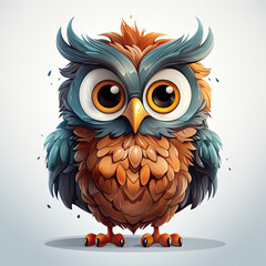 Fototapeta premium Watercolor Orion owl, clipart Illustration, Generative Ai
