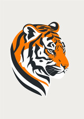 Obraz premium Tiger logo design vector illustration