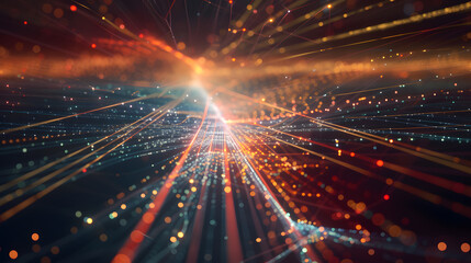 Fototapeta premium Futuristic Digital Data Stream in Cyberspace