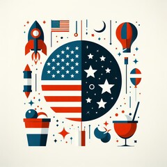 Obraz premium Fourth of July Logo 