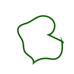 Green outline abstract shapes vector 