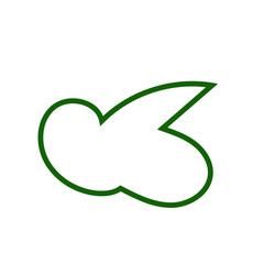 Green outline abstract shapes vector 