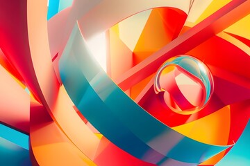 Mesmerizing Digital Kaleidoscope of Vibrant Shapes and Colors in Fluid Motion