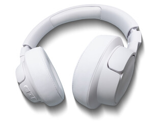 white headphone with transparent background and drop shadow