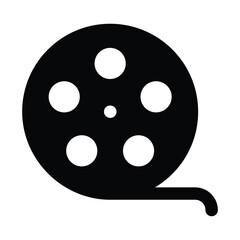 Simple Film solid icon. The icon can be used for websites, print templates, presentation templates, illustrations, etc