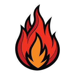 Solid Realistic Fire vector Illustration design