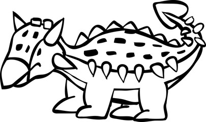 Drawing of Cute Ankylosaurus