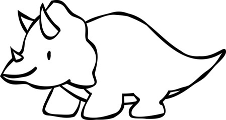 Drawing of Cute Triceratops