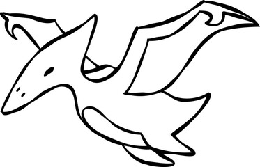 Drawing of Cute Pterodactyl