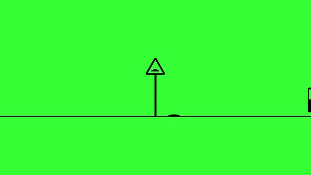 Simple bus logo icon animation, bus stop logo icon, Bus icon, speed breaker,