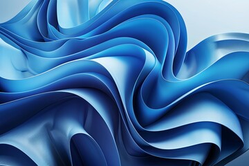 A computer-generated blue wave design against a colored background. Generative AI