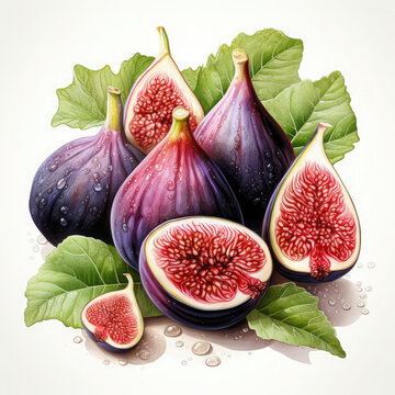 recommend clip art: Watercolor Colorful Fig Illustration, Generative Ai