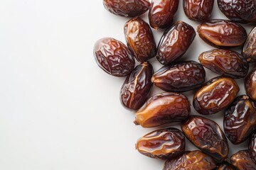 Dried dates on a white background. 