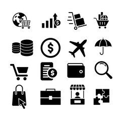 -Commerce line web icon set.