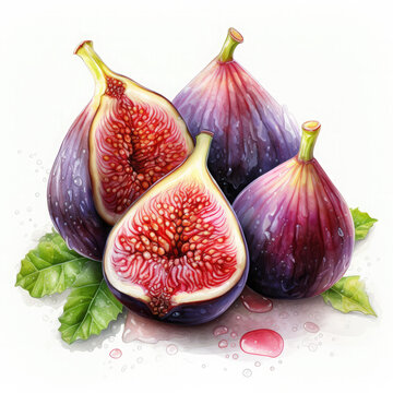 recommend clip art: Watercolor Colorful Fig Illustration, Generative Ai