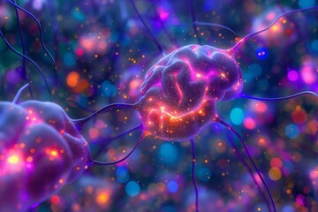 An intricate network of neural connections in the brain, illuminated with vibrant colors to showcase the complexity of the human mind 