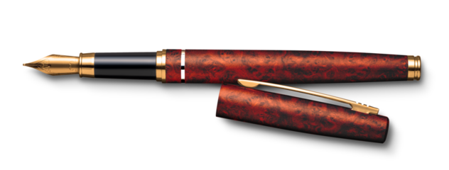 木製軸の万年筆