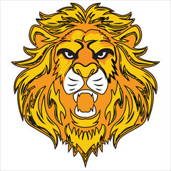 Lion Face Vector Design 