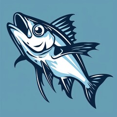 barracuda fish simple logo solid flat color