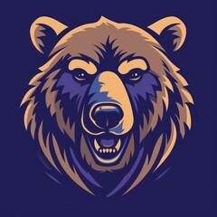 bear head simple logo esport style solid flat color