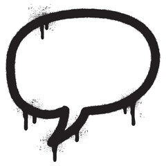 Spray Painted Graffiti Speech bubble icon Sprayed isolated with a white background.