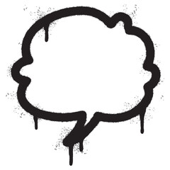 Spray Painted Graffiti Speech bubble icon Sprayed isolated with a white background.