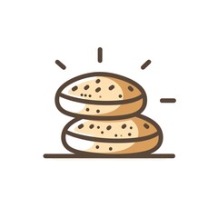 biscuit simple monoline shop logo vector