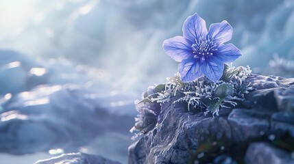 Flowers bloom on steep rock cliffs