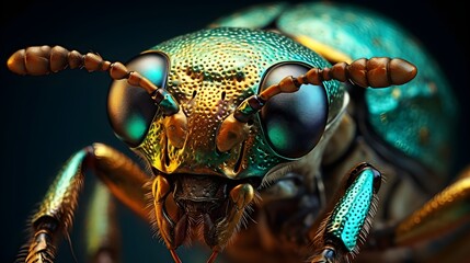 Macro shot of a beetle's exoskeleton