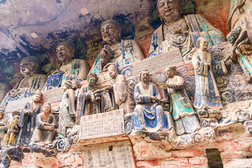 Dazu rock carvings, Located in Dazu district, Chongqing city, China