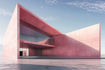 Concrete outdoor square building,Empty architectural background.
