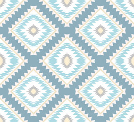 Navajo tribal ethnic Aztec  seamless pattern. South Western motif Mexican. Vector Navajo textile. Boho rug Woven carpet decor style. Design for Batik, fabric, clothing. Geometric ornament Indian.  