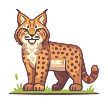 recommend clip art: Flat illustration line art minimal bobcat black line