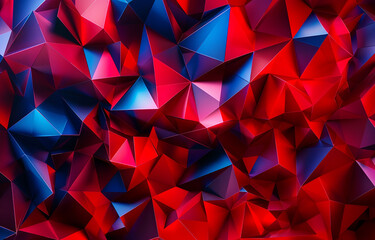 Red and blue abstract motion background with geome