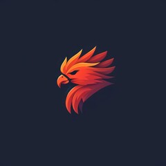 red bird simple logo solid flat color