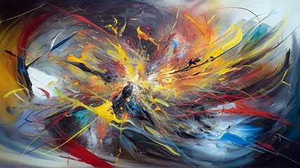 Obraz premium abstract background with multicolored brush strokes of oil paint