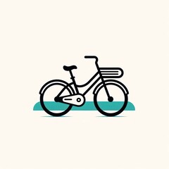 minimalist monoline logo of a bicycle