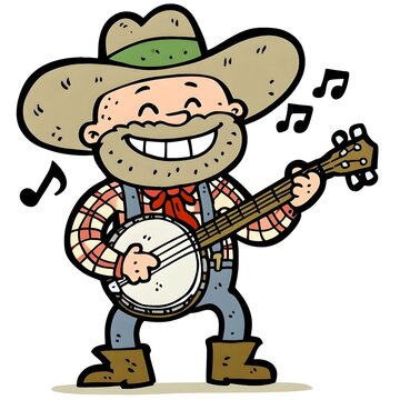 Happy banjo player