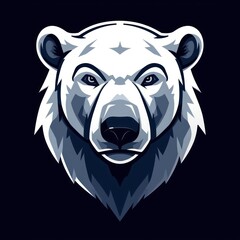 polar bear head simple logo solid flat color