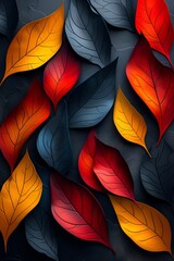 Colorful leaves - graphic resource - bright colors - graphic resource - background 