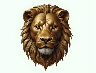 Opulent Jungle Majesty Lion Head Logo white background.