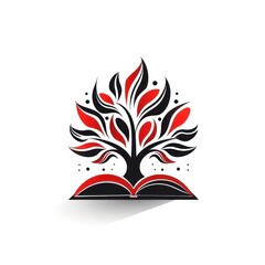simple monoline logo of a book