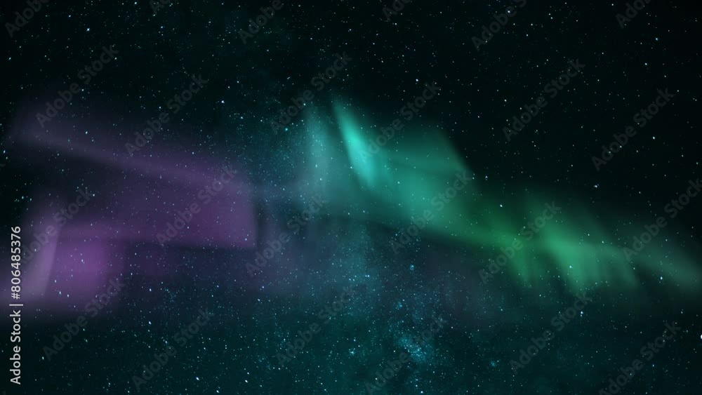 Wall mural galactic dreams aurora and starry sky loop