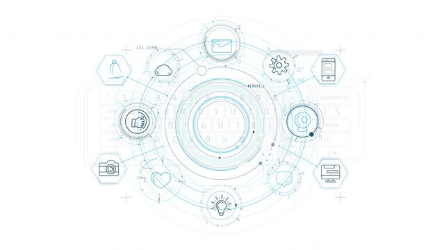Infographics of social networking in animated diagram.