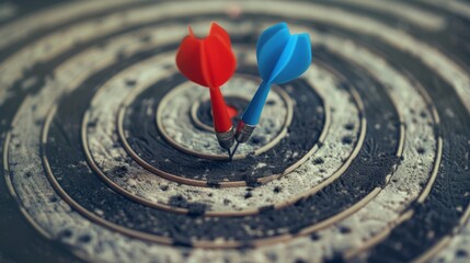 red and blue darts, business challenge success and failure generative ai