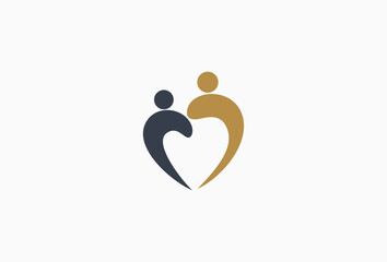 Happy Family Love Care Vector Logo Template