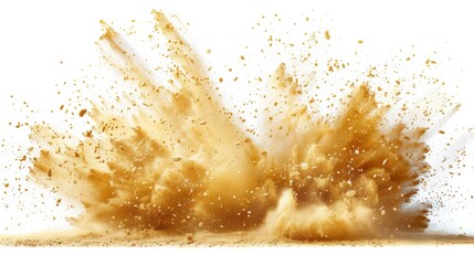 Explosion of sand, with vibrant golden touches generative ai